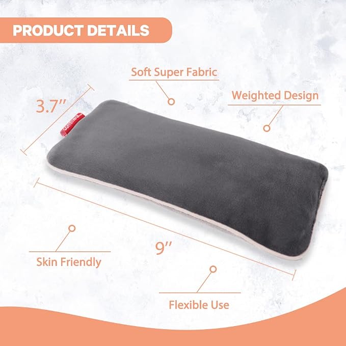 Lavender Weighted Eye Pillow for Yoga, Microwavable Moist Heat Eye Compress - Image 2