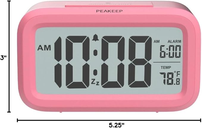 Peakeep Night Light Alarm Clock Battery Operated - Image 8