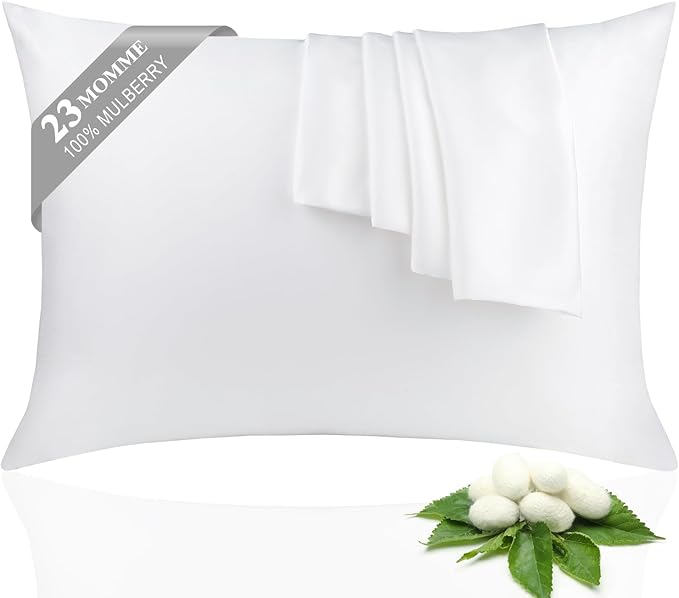 100% Silk Pillowcase 2 Pack for Hair and Skin, Both Sides 23 Momme Grade 6A+ by Unknown