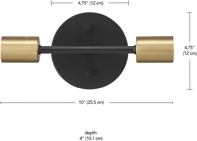 Globe Electric 52085 10" 2-Light Reversible Vanity Wall Light, Matte Black - Image 10