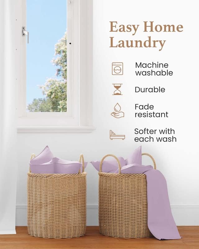 1000 TC Lavender Standard Pillowcases Set of 4 100% Egyptian Cotton Pillow Cases - Image 5