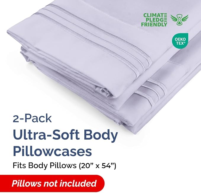 Body Pillowcases Set of 2-20x54 Long Body Pillow Case - Image 2