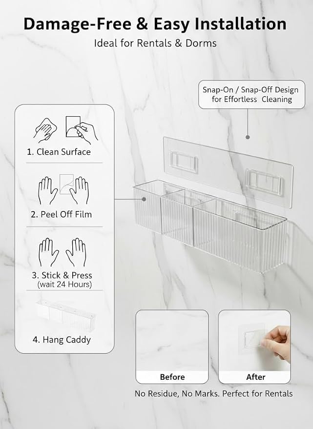 [2-Pack 14" Extra Long Slim Bathroom Organizer, 2.3" Deep Wall Mounted Shelves - Image 6