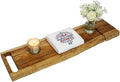 EcoDecors Eleganto 42" Live Edge Solid Teak Bath Caddy Tray by EcoDecors