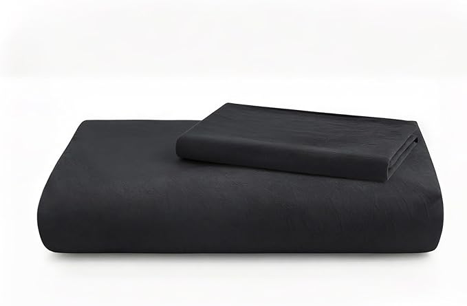 LOVQUE Black Duvet Cover Twin Size, 100% Washed Cotton Linen Like Bedding Set - Image 7