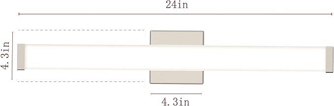 LED Bathroom Vanity Light Fixtures 24 in Brushed Nickel, 14W 4000K Natural - Image 3
