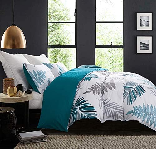 SLEEPBELLA Duvet Cover Set, 600 Thread Count Cotton Leaf Botanical Pattern by SLEEPBELLA