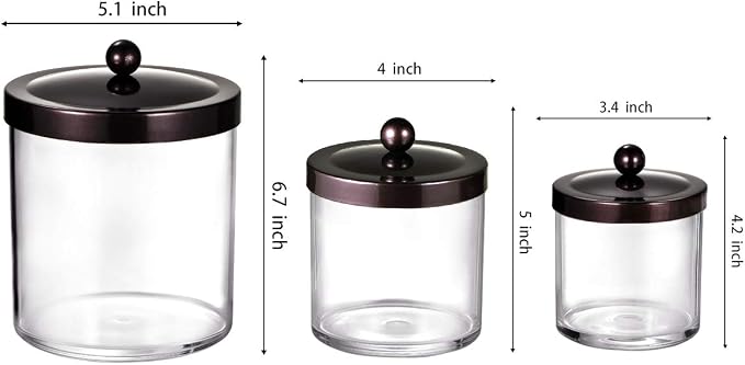 SheeChung 3-Pack Plastic Apothecary Jars - Image 4