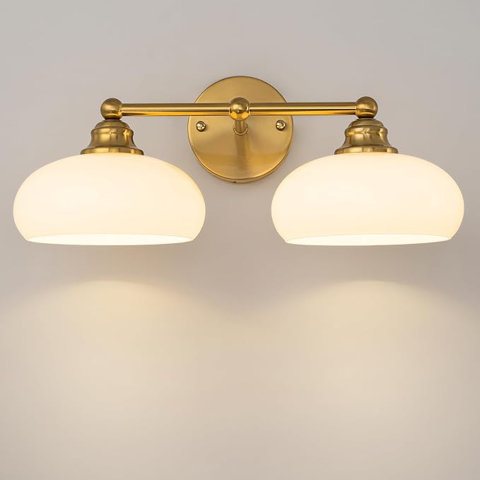 GoYeel Bathroom Light Fixtures Over Mirror, Vintage Gold Double Arm Vanity by GoYeelLighting