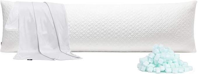 Rainmr Extra Long Body Pillow Memory Foam 180x50cm – Firm King Size Body Pillows by RainmrBedding
