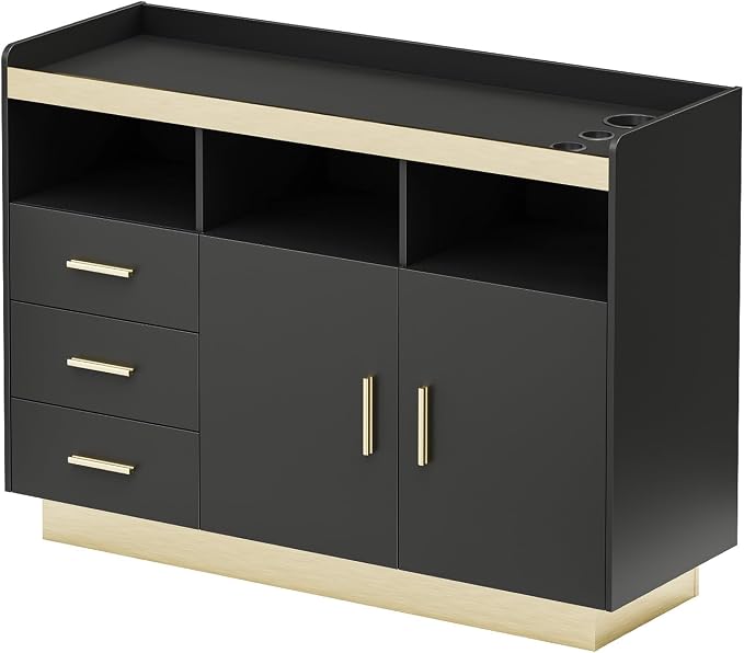 Salon Storage Cabinet Barber Station, Freestanding Hair Styling Station by HolaiNail