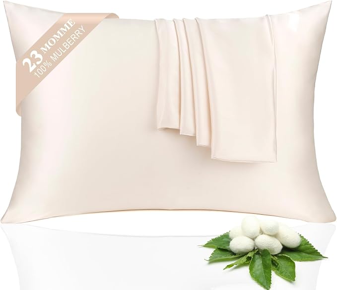 100% Silk Pillowcase 2 Pack for Hair and Skin, Both Sides 23 Momme Grade 6A+ by Unknown