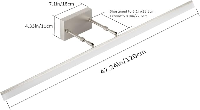 Aipsun 48inch Brushed Nickel Bathroom Llight Fixtures LED Vanity Light - Image 7