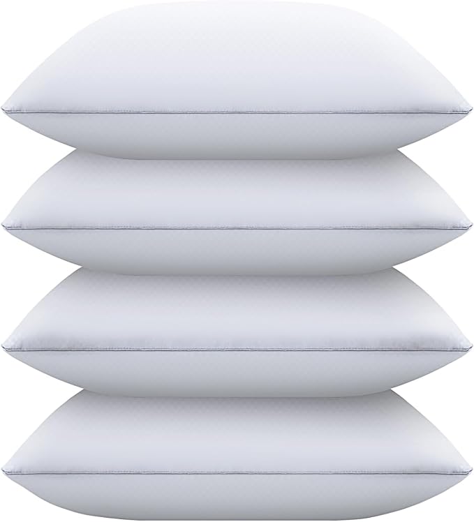 Piwaal Bed Pillows for Sleeping Queen Size Set of 4, Down Alternative Filling by Home