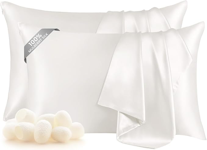 THXSILK Set of 2 100% Pure Mulberry Silk Pillowcases by THXSILK