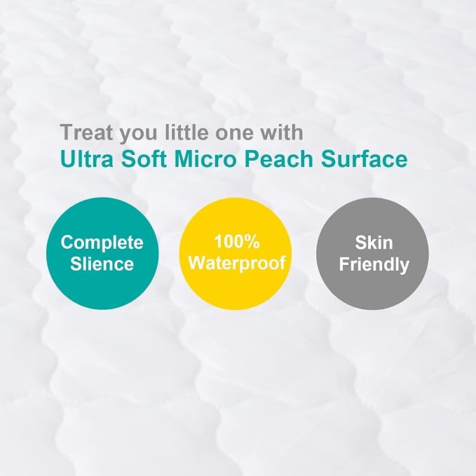 2 Pack Mini Crib Mattress Protector Waterproof Mini Crib Sheets Fitted 38'' x - Image 6