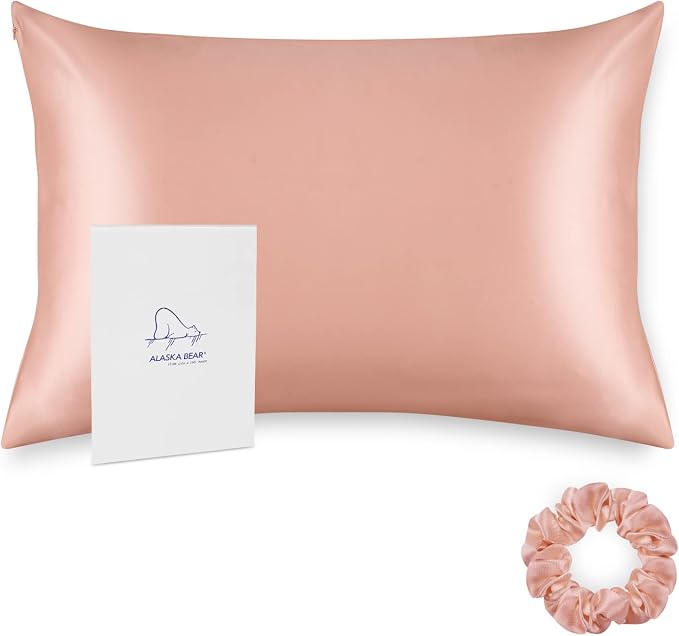 ALASKA BEAR Natural Silk Pillowcase, Hypoallergenic, 19 Momme, 600 Thread Count by ALASKABEAR