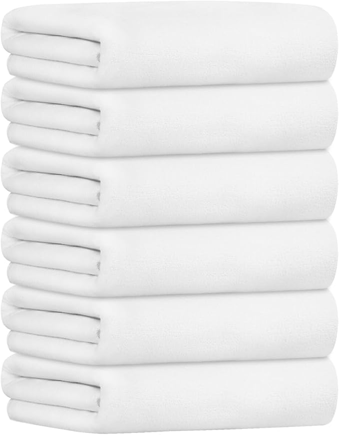 JML Bath Towels, Large Microfiber Bathroom Towel Set 6 Pack 30" x 60", Soft by JML