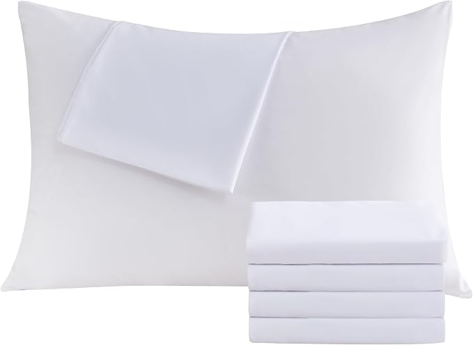 White Pillowcases Queen 4 Pack, 20x30 Pillow Cases by Culve