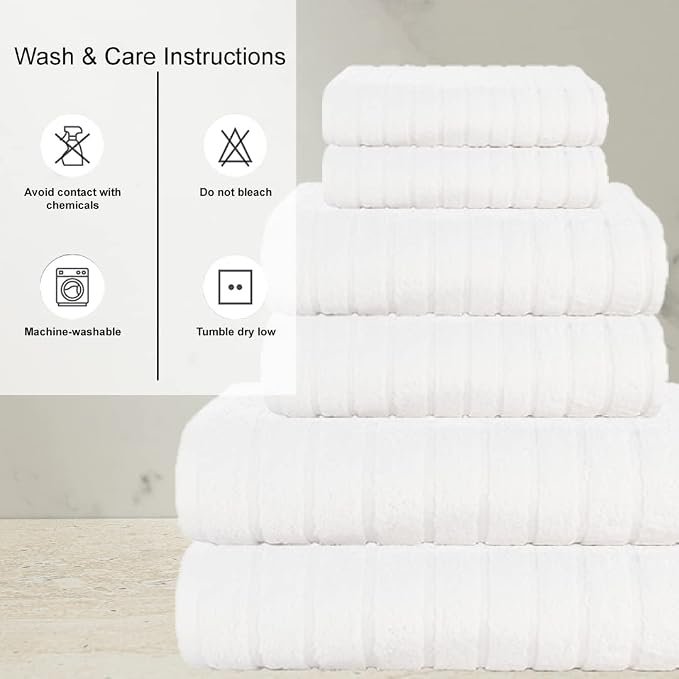 CASA COPENHAGEN Ecstatic 6Pcs 100% Egyptian Cotton Large Designer Towels Gift - Image 5