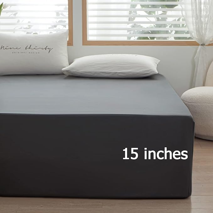 Bedding Queen Size Fitted Sheet Only- Bottom Matress Fitted Sheet-Fits 15inches - Image 7