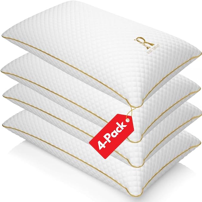 Royal Therapy King Size Set of 4- Shredded Memory Foam Pillow–Adjustable Memory by ROYALTHERAPY