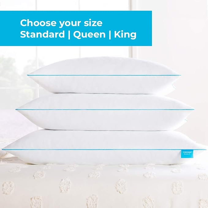 Linenspa Two Pack Shredded Gel Memory Foam Pillow, King Size – Cooling Bed - Image 8
