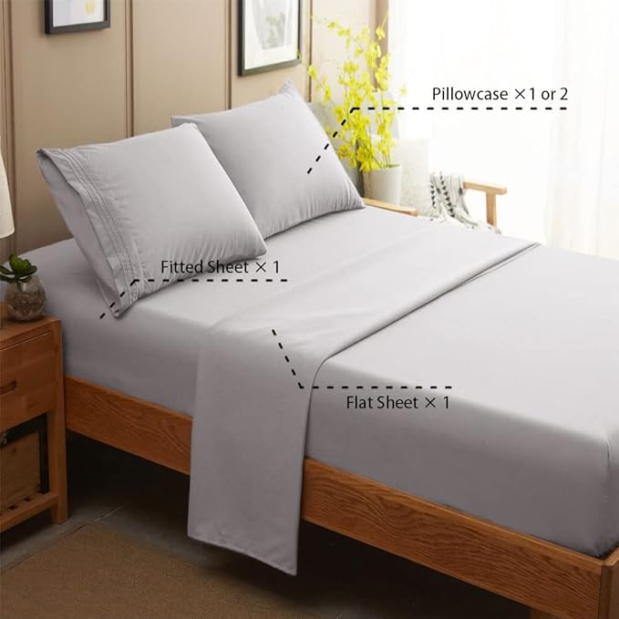 SONORO KATE Sheets Super Soft Microfiber 1800 Thread Count 16 Inch Deep Pocket - Image 2