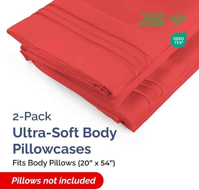 Body Pillowcases Set of 2-20x54 Long Body Pillow Case - Image 2