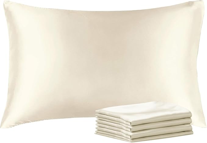 BEDELITE Satin Pillowcase with Zipper 4 Pack, Super Soft and Cooling Similar to by BEDELITE