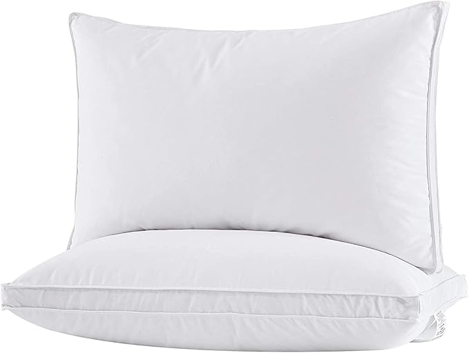 puredown® Goose Feather Down Pillows, Soft Gusseted Bed Pillows - Image 2