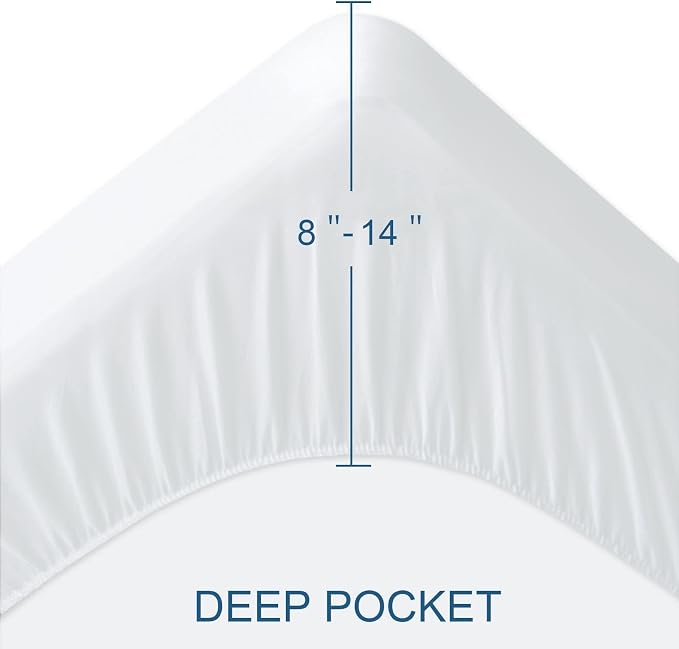 2 Pack Twin Mattress Protector Waterproof Premium Terry Twin Bed Sheets Fitted - Image 2