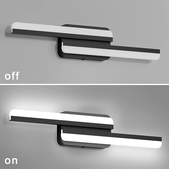 Ralbay Modern LED Black Vanity Light 24inch 24W Frosted Aluminum LED Matte - Image 5