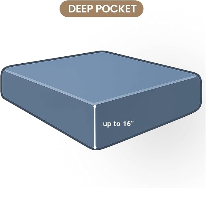 ROSE&RISY Dark Grey Twin Fitted Sheet, Soft and Breathable - Image 6