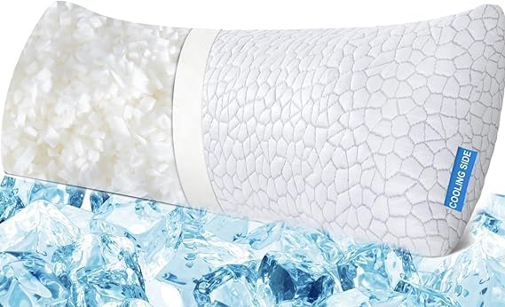QUTOOL Cooling Pillow for Sleeping, CertiPUR-US Shredded Memory Foam Full Body by QUTOOL