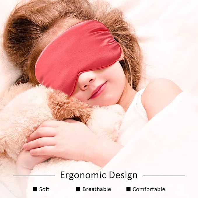 BBTO 4 Pcs Silk Sleep Eye Masks Smooth Soft Satin Eye Covers - Image 2