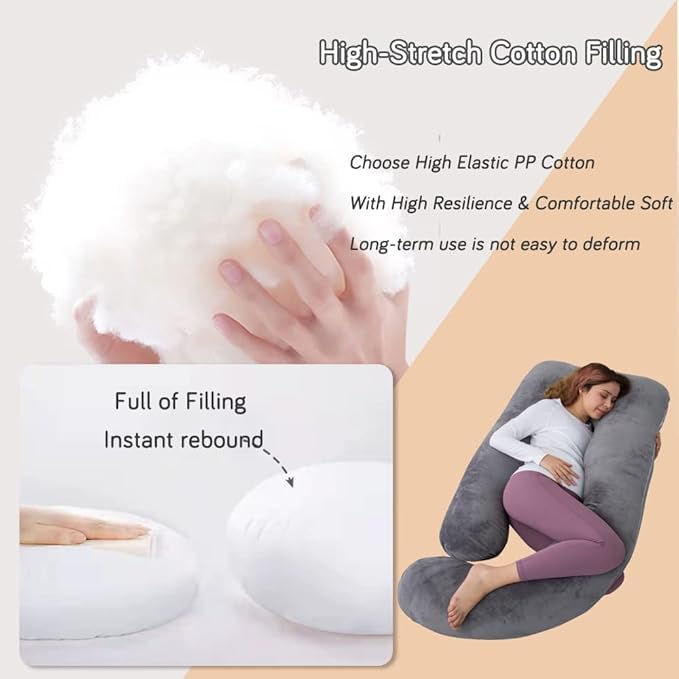 60 Inch Pregnancy Pillow for Sleeping, Extra Large U Shaped Body Pillow - Image 4