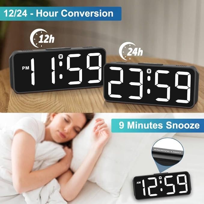 Peakeep Small Digital Alarm Clock Plug in - Image 6