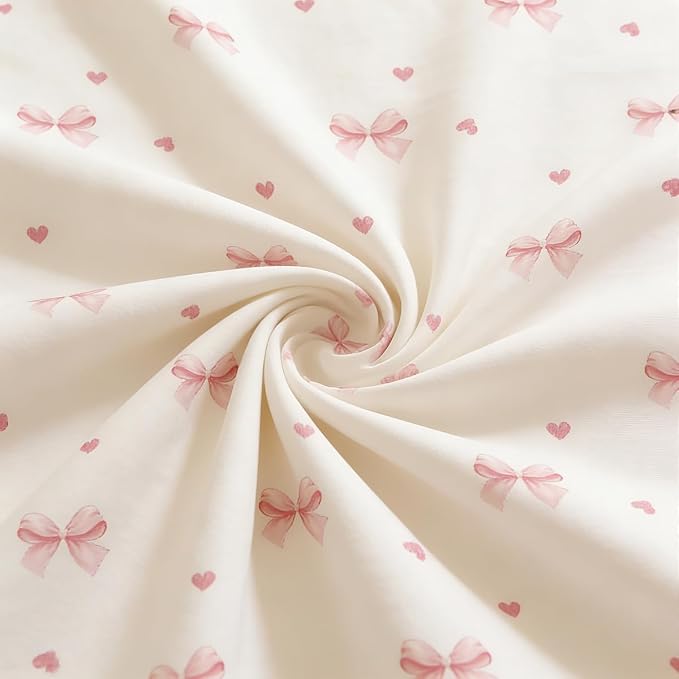 Nayoroom Pink Bow Duvet Cover Full Size Coquette Pink Heart Duvet Cover 3 - Image 6