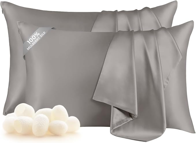 THXSILK Set of 2 Mulberry Silk Pillowcases by THXSILK