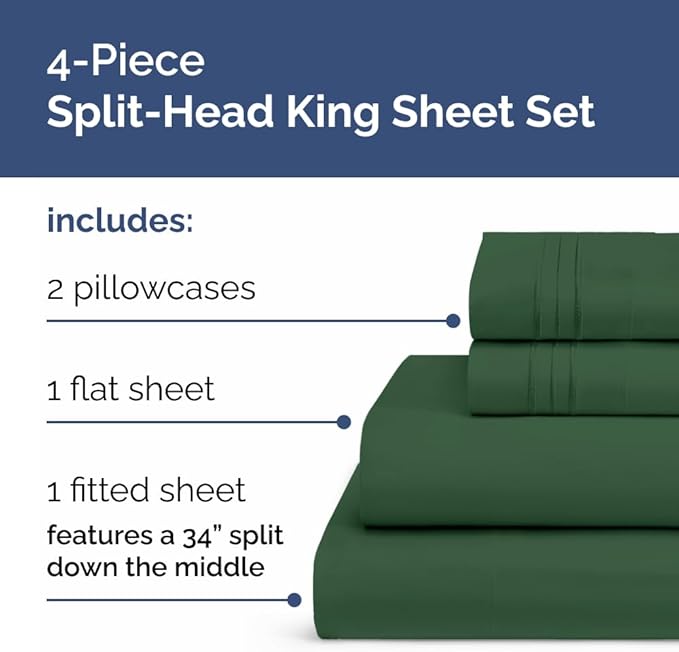 Flex Top Split Head King 4 Piece Sheet Set - Image 2