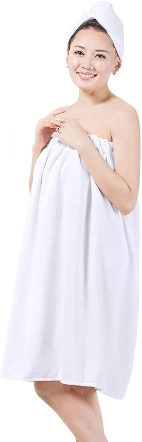 FakeFace Women Absorbent Microfiber Bath Towel Body Wrap Set Gym Spa Robe Dry - Image 2