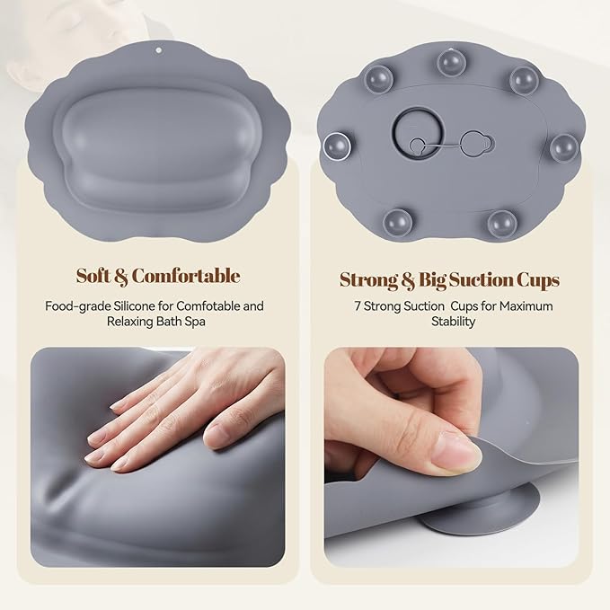 Silicone Bath Pillow for Tub – Inflatable Bathtub Pillows for Head & Neck - Image 4