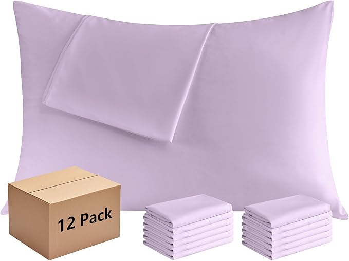 Pillowcases Standard 12 Pack, 20x26 Pillow Cases by Culve