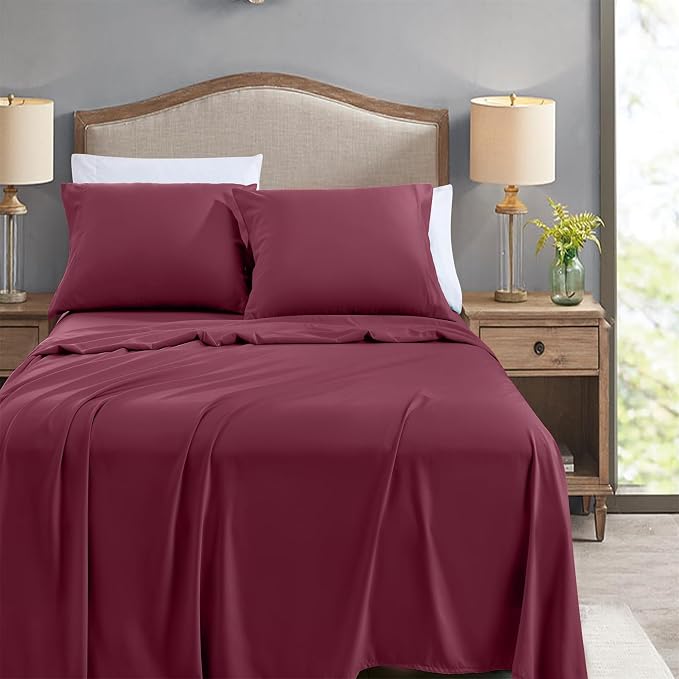 FreshCulture Queen Flat Sheets Only, Soft Microfiber Bedding Sheets - Image 2