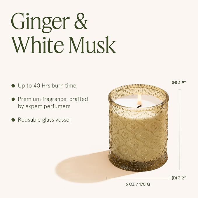 LA JOLIE MUSE Ginger & White Musk Candles | Ginger, Lemongrass & Musk | 6 oz - Image 5
