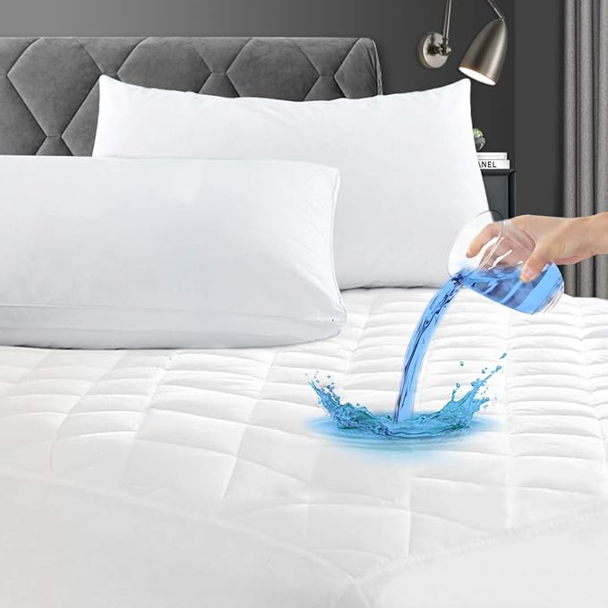 GRT Twin Waterproof Mattress Pad, 100% Waterproof Quilted Fitted Mattress by GRT