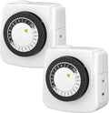 BN-LINK Indoor Timers Plug Mechanical 2 Prong 24-Hour Mini Lamp Timers 2 Pack by BN-LINK
