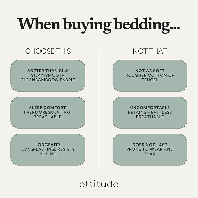 ettitude 100% Lyocell Organic Pillowcase Set – Silky-Soft, Breathable, - Image 9