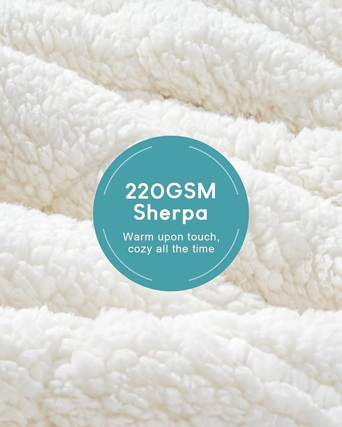 Cottonblue Jacquard Sherpa Weighted Blanket 20lbs - Image 4